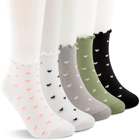 Women’s Cotton Short Socks Cute Ruffle Ankle Thin Frilly Dress Socks for Girls - Picture 1 of 6